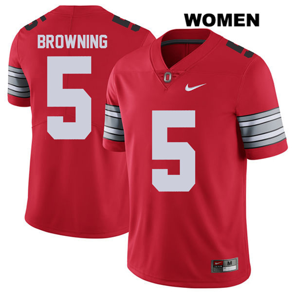 Ohio State Buckeyes Women's Baron Browning #5 Red Authentic Nike 2018 Spring Game College NCAA Stitched Football Jersey TO19H63MC